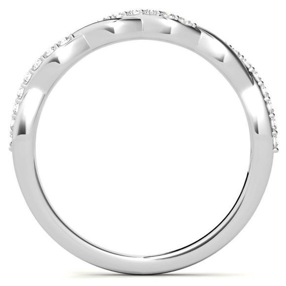 0.22ct Twisted Infinity  Diamond Stackable Band 14k Gold - Picture 6 of 16